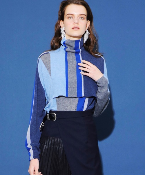 トップス TOGA PULLA Stripe knit with high neck Stripe knit with high neck（ニット/セーター）｜TOGA PULLA