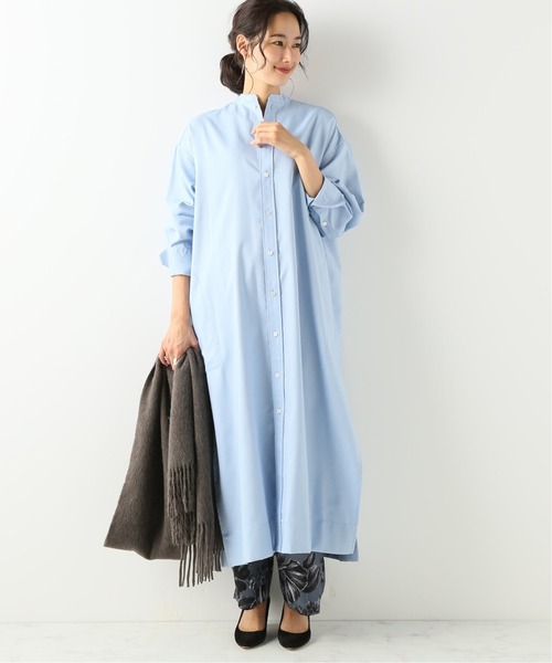 VERMEIL par iena（ヴェルメイユパーイエナ）の「高密度オックス ロングローブシャツ◆（シャツ/ブラウス・レディース・ホワイト/サックスブルー・FREE）」の2枚目の写真