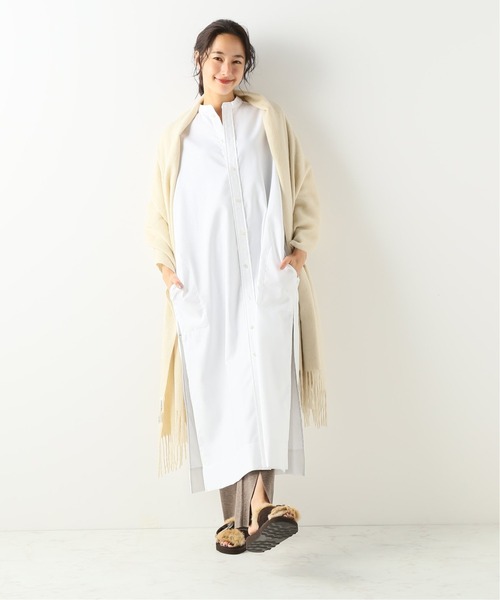 VERMEIL par iena（ヴェルメイユパーイエナ）の「高密度オックス ロングローブシャツ◆（シャツ/ブラウス・レディース・ホワイト/サックスブルー・FREE）」の4枚目の写真