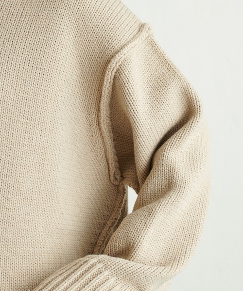 natural couture（ナチュラルクチュール）の「【WEB限定カラー有り】アウトシームダメージニット（ニット/セーター・レディース・ブラック/ベージュ/オレンジ/アイボリー/ブルー・FREE）」の16枚目の写真