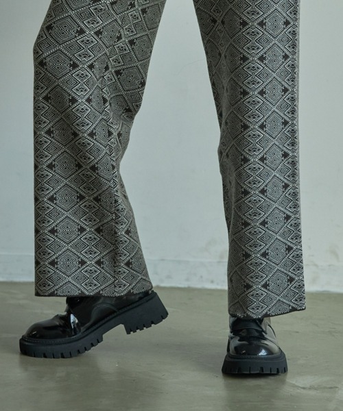 VACANCY（ヴァカンシー）の「ジャガード柄ニットワイドパンツ（その他パンツ・レディース・ブラック/グリーン/ナチュラル・FREE）」の9枚目の写真