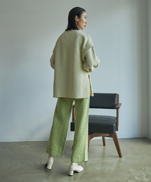 VACANCY（ヴァカンシー）の「ジャガード柄ニットワイドパンツ（その他パンツ・レディース・ブラック/グリーン/ナチュラル・FREE）」の15枚目の写真