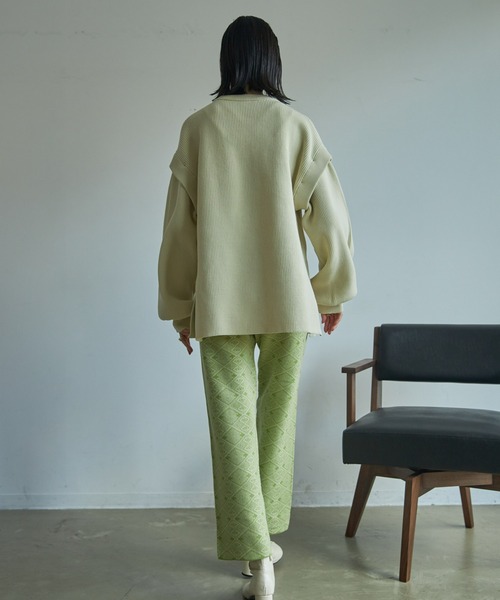 VACANCY（ヴァカンシー）の「ジャガード柄ニットワイドパンツ（その他パンツ・レディース・ブラック/グリーン/ナチュラル・FREE）」の14枚目の写真