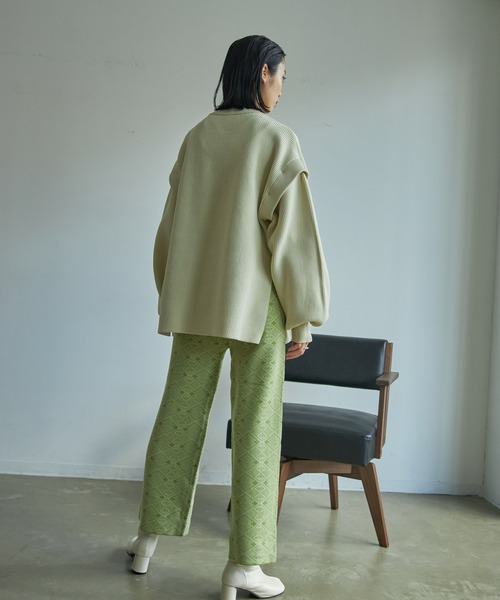 VACANCY（ヴァカンシー）の「ジャガード柄ニットワイドパンツ（その他パンツ・レディース・ブラック/グリーン/ナチュラル・FREE）」の17枚目の写真