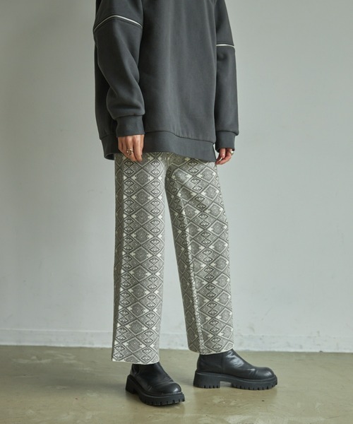 VACANCY（ヴァカンシー）の「ジャガード柄ニットワイドパンツ（その他パンツ・レディース・ブラック/グリーン/ナチュラル・FREE）」の20枚目の写真
