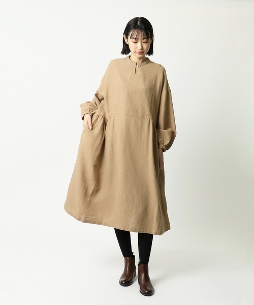 GRANDMA MAMA DAUGHTER（グランマママドーター）の「【 GRANDMA MAMA DAUGHTER / グランマ ママ ドーター 】 2wayワイドワンピース　GE931911 ･･　KTI（ワンピース・レディース・ベージュ・1/0）」の3枚目の写真