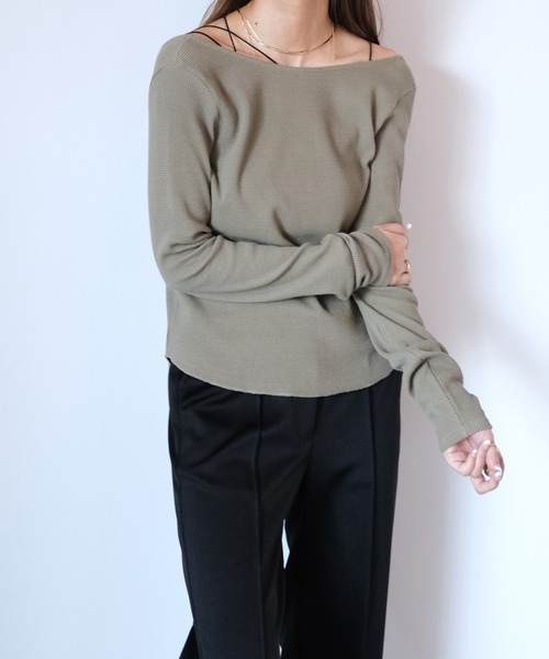 AKTE（アクテ）の「カップインランダムストラップキャミソール（キャミソール・レディース・ホワイト/ブラック/ベージュ/コーラルピンク・FREE）」の10枚目の写真