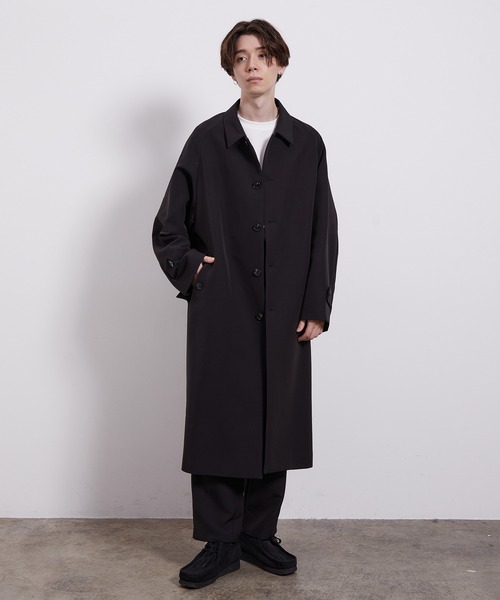 JUNRED（ジュンレッド）の「【セットアップ対応】スムースタッチドルマンステンカラーオーバーコート（ステンカラーコート・メンズ・ブルー系その他6/ベージュ/ブラウン/ブラウン系その他2/ブラック・M/L/S）」の20枚目の写真