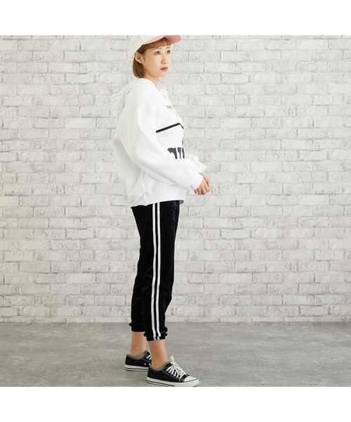 VIBGYOR（ヴィブジョー）の「VIBGYOR Select/サイドラインベロアジャージパンツ(YA)（その他パンツ・レディース・ブラック/カーキ/ネイビー/パープル・FREE）」の11枚目の写真