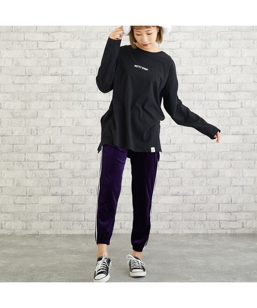 VIBGYOR（ヴィブジョー）の「VIBGYOR Select/サイドラインベロアジャージパンツ(YA)（その他パンツ・レディース・ブラック/カーキ/ネイビー/パープル・FREE）」の21枚目の写真