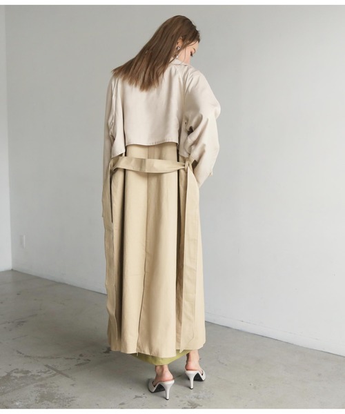ANAP（アナップ）の「バイカラートレンチコート（トレンチコート・レディース・ベージュ/カーキ・FREE）」の4枚目の写真