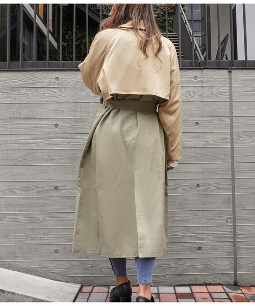 ANAP（アナップ）の「バイカラートレンチコート（トレンチコート・レディース・ベージュ/カーキ・FREE）」の8枚目の写真