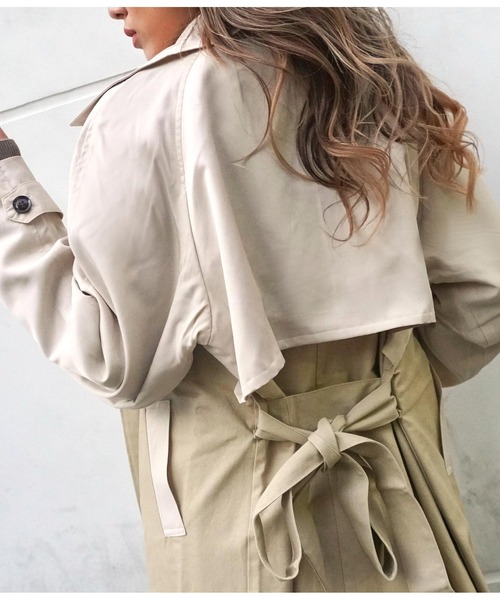 ANAP（アナップ）の「バイカラートレンチコート（トレンチコート・レディース・ベージュ/カーキ・FREE）」の9枚目の写真