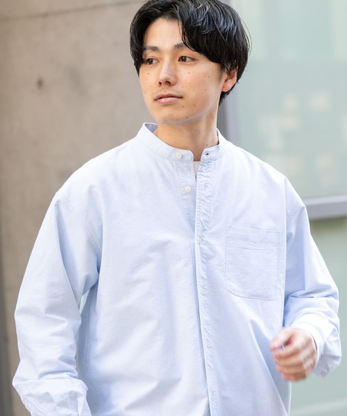 ITEMS URBANRESEARCH（アイテムズ アーバンリサーチ）の「オックスバンドカラーシャツ（シャツ/ブラウス・メンズ・ライトブルー/グレー/オフホワイト・MEDIUM/LARGE）」の3枚目の写真