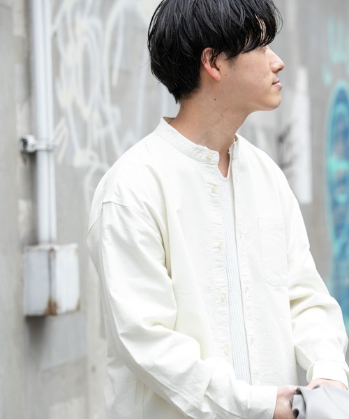 ITEMS URBANRESEARCH（アイテムズ アーバンリサーチ）の「オックスバンドカラーシャツ（シャツ/ブラウス・メンズ・ライトブルー/グレー/オフホワイト・MEDIUM/LARGE）」の10枚目の写真