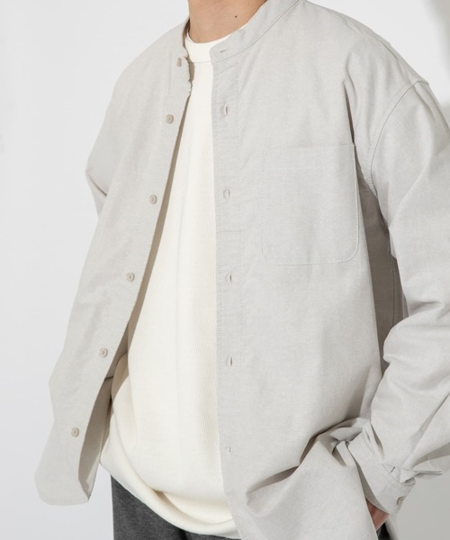 ITEMS URBANRESEARCH（アイテムズ アーバンリサーチ）の「オックスバンドカラーシャツ（シャツ/ブラウス・メンズ・ライトブルー/グレー/オフホワイト・MEDIUM/LARGE）」の4枚目の写真