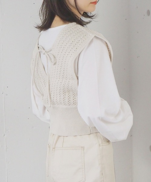 tiptop（ティップトップ）の「[新色登場]カシュクールビスチェ×ロンTSET（ベスト・レディース・グリーン/アイボリー/サックスブルー/ベージュ/A/ブルー/スミクロ・FREE）」の16枚目の写真