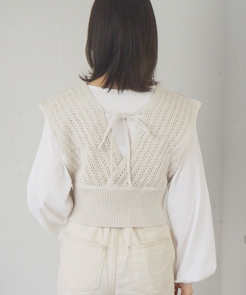 tiptop（ティップトップ）の「[新色登場]カシュクールビスチェ×ロンTSET（ベスト・レディース・グリーン/アイボリー/サックスブルー/ベージュ/A/ブルー/スミクロ・FREE）」の18枚目の写真