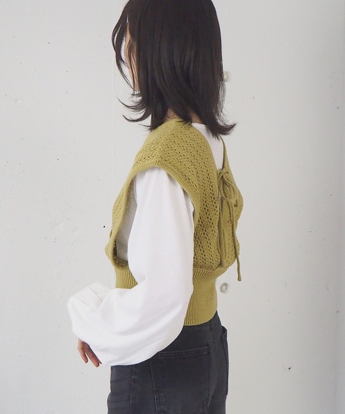 tiptop（ティップトップ）の「[新色登場]カシュクールビスチェ×ロンTSET（ベスト・レディース・グリーン/アイボリー/サックスブルー/ベージュ/A/ブルー/スミクロ・FREE）」の19枚目の写真