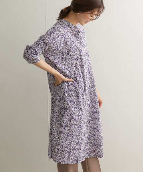@ ミズイロインドmizuiroind 花柄 ワンピース シャツ ロング mizuiroind mizuiro ind（ミズイロインド） スモール フラワー