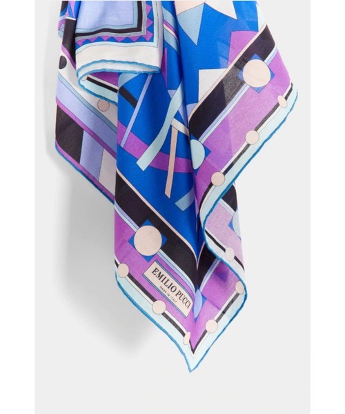 EMILIO PUCCI（エミリオプッチ）の「SHAWL - MIX 135X135（ストール/ショール・レディース・ベージュ系/ブルー系・135cm）」の4枚目の写真