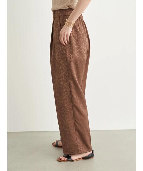 earth music&ecology（アースミュージックアンドエコロジー）の「サテンジャガードパンツ ＊（その他パンツ・レディース・ベージュ/ブラウン/アイボリー・FREE）」の5枚目の写真