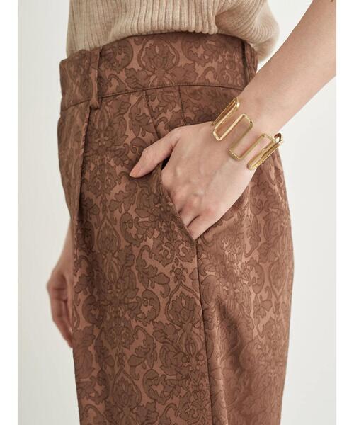 earth music&ecology（アースミュージックアンドエコロジー）の「サテンジャガードパンツ ＊（その他パンツ・レディース・ベージュ/ブラウン/アイボリー・FREE）」の8枚目の写真