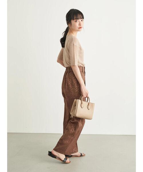 earth music&ecology（アースミュージックアンドエコロジー）の「サテンジャガードパンツ ＊（その他パンツ・レディース・ベージュ/ブラウン/アイボリー・FREE）」の11枚目の写真