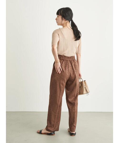 earth music&ecology（アースミュージックアンドエコロジー）の「サテンジャガードパンツ ＊（その他パンツ・レディース・ベージュ/ブラウン/アイボリー・FREE）」の12枚目の写真