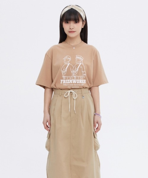 TARGETTO（ターゲット）の「【TARGETTO 】[FRIZMWORKS X TGT]カップルグラフィック ティーシャツ / [FRIZMWORKS X TGT]COUPLE GRAPHIC TEE SHIRT（Tシャツ/カットソー・レディース・ホワイト/ブラック/ベージュ・1/2）」の4枚目の写真