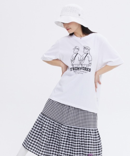 TARGETTO（ターゲット）の「【TARGETTO 】[FRIZMWORKS X TGT]カップルグラフィック ティーシャツ / [FRIZMWORKS X TGT]COUPLE GRAPHIC TEE SHIRT（Tシャツ/カットソー・レディース・ホワイト/ブラック/ベージュ・1/2）」の14枚目の写真