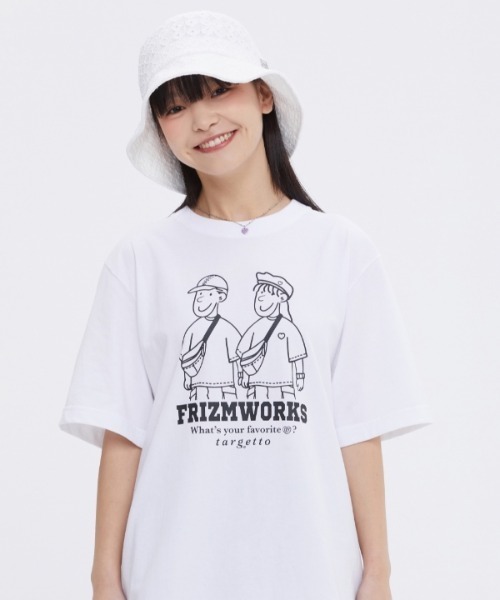 TARGETTO（ターゲット）の「【TARGETTO 】[FRIZMWORKS X TGT]カップルグラフィック ティーシャツ / [FRIZMWORKS X TGT]COUPLE GRAPHIC TEE SHIRT（Tシャツ/カットソー・レディース・ホワイト/ブラック/ベージュ・1/2）」の10枚目の写真