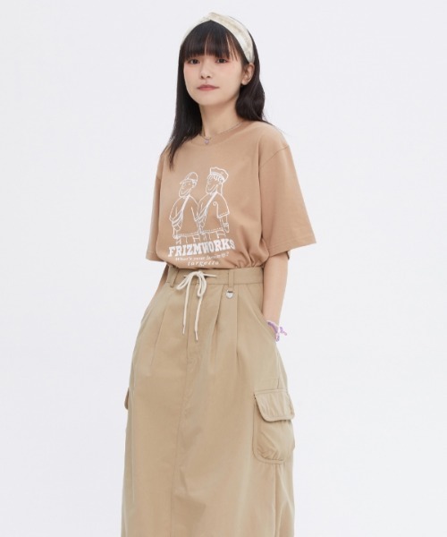 TARGETTO（ターゲット）の「【TARGETTO 】[FRIZMWORKS X TGT]カップルグラフィック ティーシャツ / [FRIZMWORKS X TGT]COUPLE GRAPHIC TEE SHIRT（Tシャツ/カットソー・レディース・ホワイト/ブラック/ベージュ・1/2）」の8枚目の写真