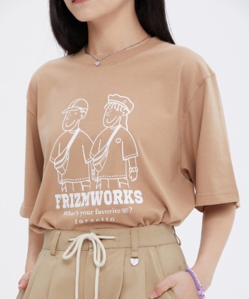 TARGETTO（ターゲット）の「【TARGETTO 】[FRIZMWORKS X TGT]カップルグラフィック ティーシャツ / [FRIZMWORKS X TGT]COUPLE GRAPHIC TEE SHIRT（Tシャツ/カットソー・レディース・ホワイト/ブラック/ベージュ・1/2）」の17枚目の写真