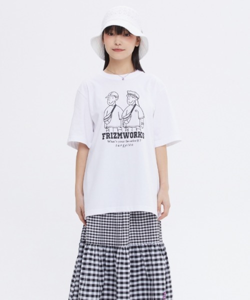 TARGETTO（ターゲット）の「【TARGETTO 】[FRIZMWORKS X TGT]カップルグラフィック ティーシャツ / [FRIZMWORKS X TGT]COUPLE GRAPHIC TEE SHIRT（Tシャツ/カットソー・レディース・ホワイト/ブラック/ベージュ・1/2）」の16枚目の写真