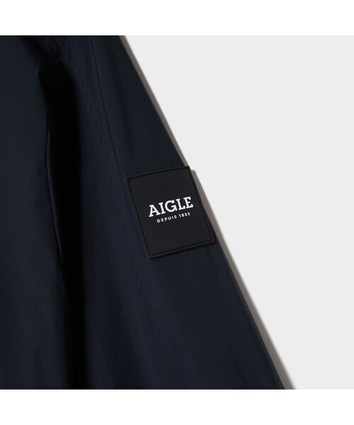 AIGLE（エーグル）の「撥水 ノーカラー ブルゾン（ノーカラージャケット・レディース・ブラック/モスグリーン・40/38/36）」の18枚目の写真
