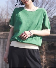 VACANCY | 配色ハーフリネンリンガーニット(ニット/セーター)