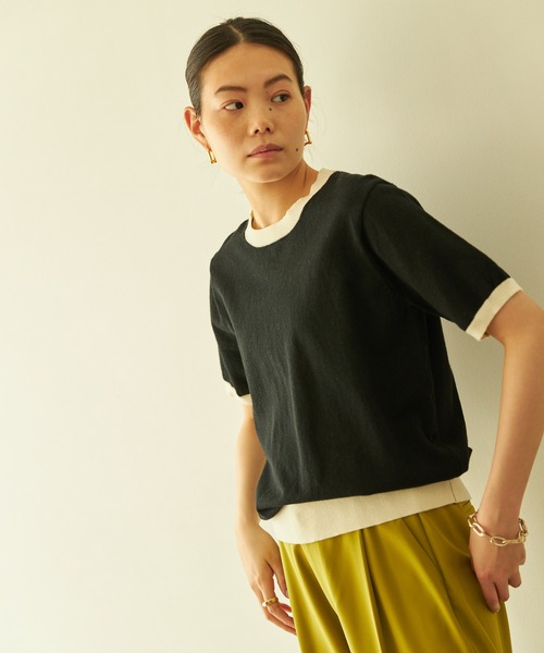 VACANCY(ヴァカンシー)の「配色リネンリンガーニット(ニット/セーター・レディース・ホワイト/ブラック/グリーン/ブラウン/ブルー/その他・FREE)」の16枚目の写真