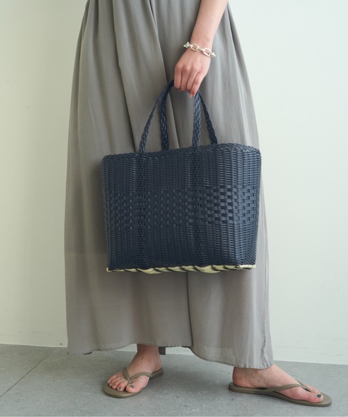 PALOROSA（パロローサ）の「【PALOROSA】バスケットバッグ/LACE（Small)（かごバッグ・レディース・ネイビー/ブラウン/サンドベージュ・FREE）」の3枚目の写真