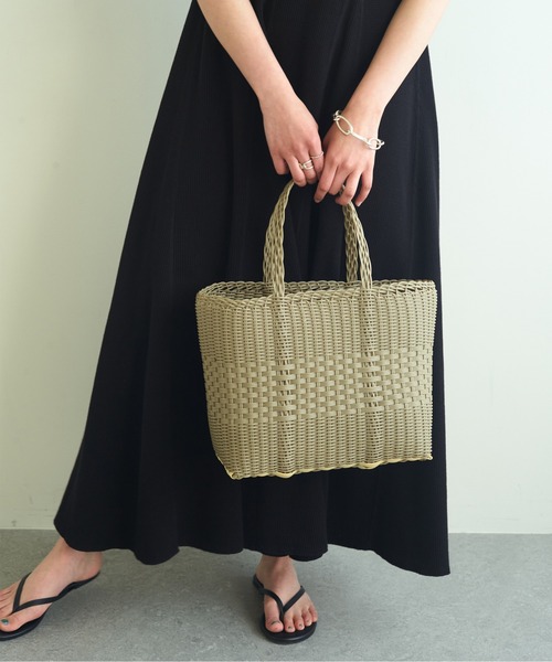 PALOROSA（パロローサ）の「【PALOROSA】バスケットバッグ/LACE（Small)（かごバッグ・レディース・ネイビー/ブラウン/サンドベージュ・FREE）」の6枚目の写真