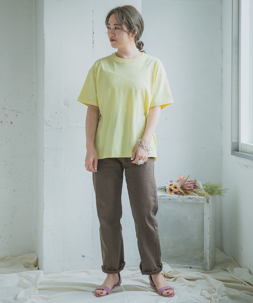 ITEMS URBANRESEARCH(アイテムズ アーバンリサーチ)の「ルーズ半袖Tシャツ(Tシャツ/カットソー・レディース・オフホワイト/イエロー/スミクロ/モカ・FREE)」の22枚目の写真