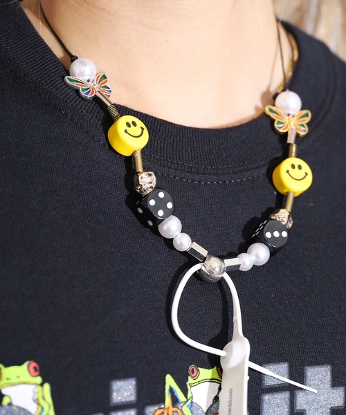 SAD REBORN DOLLS（サッドリボーンドルズ）の「Evaemob＋SALUTE/エヴァーモブ＋サルーテ *EVAE+Smiley Necklace ネックレス ビーズネックレス（ネックレス・メンズ・グリーン/イエロー・FREE）」の19枚目の写真