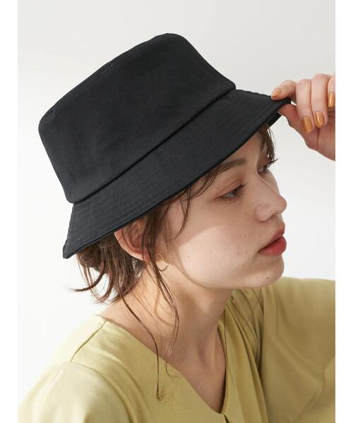 earth music&ecology（アースミュージックアンドエコロジー）の「ツイルバケットハット ＊（キャップ・レディース・ブラック/ベージュ・FREE）」の7枚目の写真