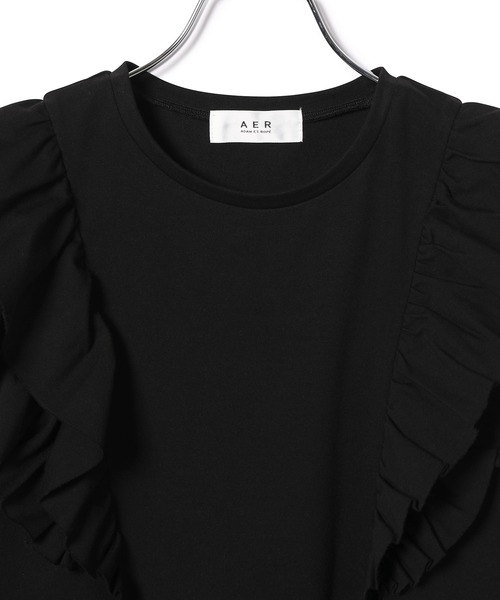 ADAM ET ROPE'（アダムエロペ）の「【WEB限定】ダブルフリルスリーブTEE（Tシャツ/カットソー・レディース・ホワイト/ブラック・FREE）」の10枚目の写真