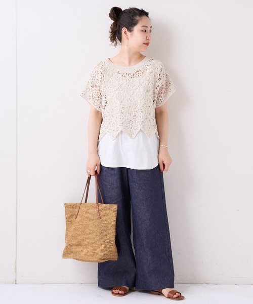 BEARDSLEY（ビアズリー）の「レース刺繍タンクセット（ニット/セーター・レディース・ベージュ/ブラック・FREE）」の13枚目の写真