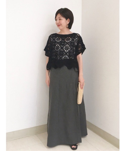 BEARDSLEY（ビアズリー）の「レース刺繍タンクセット（ニット/セーター・レディース・ベージュ/ブラック・FREE）」の7枚目の写真