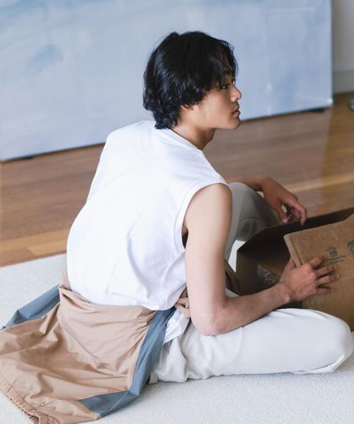 green label relaxing（グリーンレーベルリラクシング）の「＜ 機能 / 吸水速乾 ＞ Livelihood Dry ノースリーブ Tシャツ（タンクトップ・メンズ・ブラック/ライトグレー/ホワイト・SMALL/MEDIUM/X-LARGE/XX-LARGE/LARGE）」の2枚目の写真