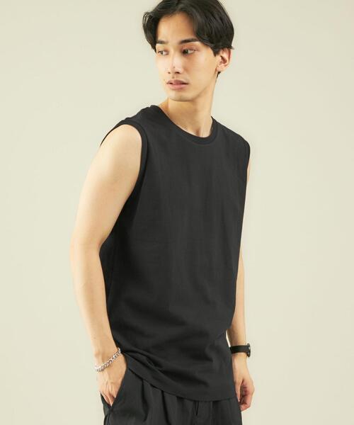 green label relaxing（グリーンレーベルリラクシング）の「＜ 機能 / 吸水速乾 ＞ Livelihood Dry ノースリーブ Tシャツ（タンクトップ・メンズ・ブラック/ライトグレー/ホワイト・SMALL/MEDIUM/X-LARGE/XX-LARGE/LARGE）」の3枚目の写真