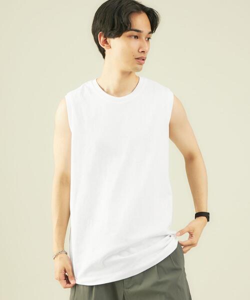 green label relaxing（グリーンレーベルリラクシング）の「＜ 機能 / 吸水速乾 ＞ Livelihood Dry ノースリーブ Tシャツ（タンクトップ・メンズ・ブラック/ライトグレー/ホワイト・SMALL/MEDIUM/X-LARGE/XX-LARGE/LARGE）」の5枚目の写真