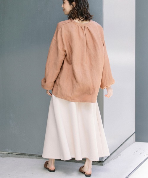 Munich（ミューニック）の「レーヨンリネンポプリン　ブラウス（シャツ/ブラウス・レディース・ホワイト/ブラック/ライトベージュ/テラコッタ・FREE）」の19枚目の写真